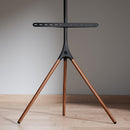 Alterzone Trio Easel TV Floor Stand for 45"-65" TVs, Walnut - DELENordic.com Alterzone Trio Easel TV Floor Stand for 45