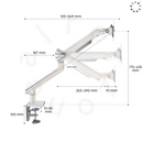 Alterzone Arm One Aluminum Monitor Arm, White - DELENordic.com Alterzone Arm One Aluminum Monitor Arm, White