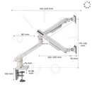 Alterzone Arm Duo Aluminum Monitor Arm, White - DELENordic.com Alterzone Arm Duo Aluminum Monitor Arm, White