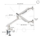 Alterzone Arm Duo USB Aluminum Monitor Arm, 2 x USB 3.0 Ports, White - DELENordic.com Alterzone Arm Duo USB Aluminum Monitor Arm, 2 x USB 3.0 Ports, White